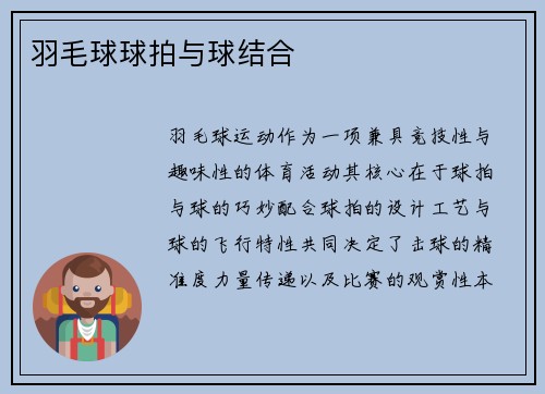 羽毛球球拍与球结合